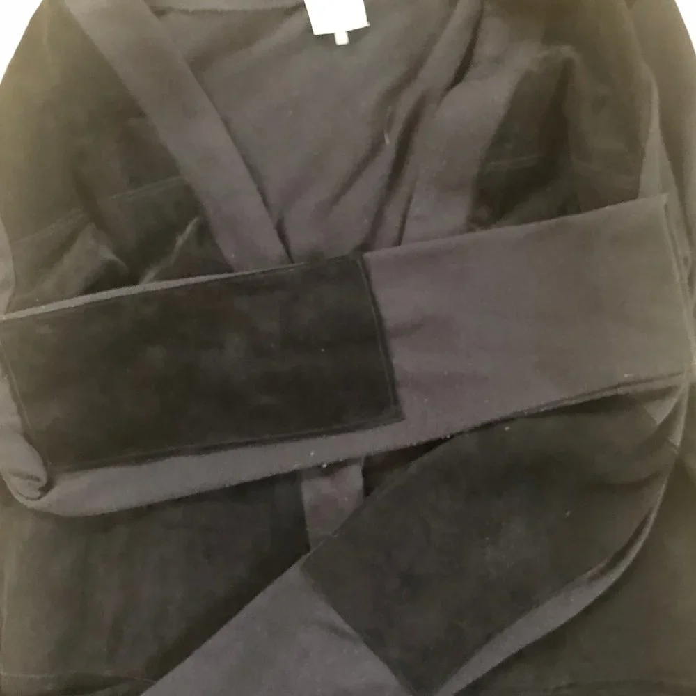 Ecru Suede + Knit V Neck Cardigan / Jacket